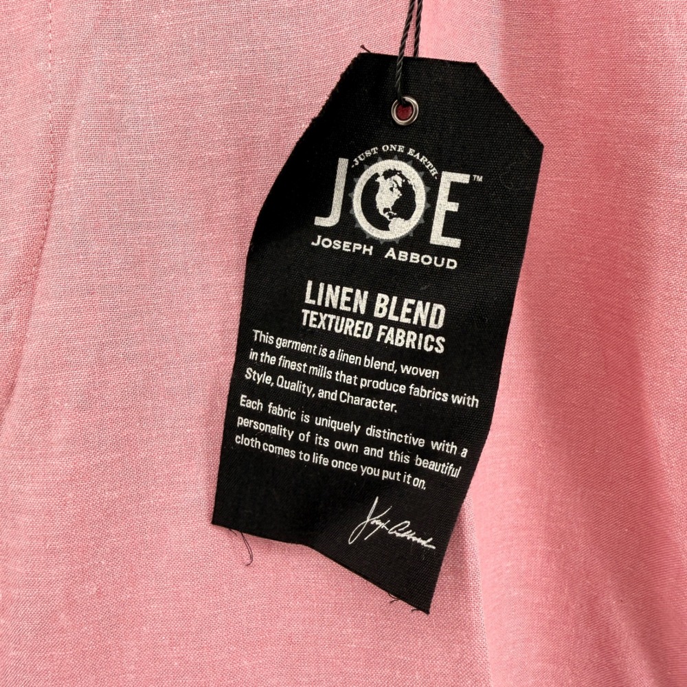NEW Joseph Abboud Dress Pants Mens 44x30 Trousers Pink Linen Blend Slim Fit Flat - Picture 5 of 14